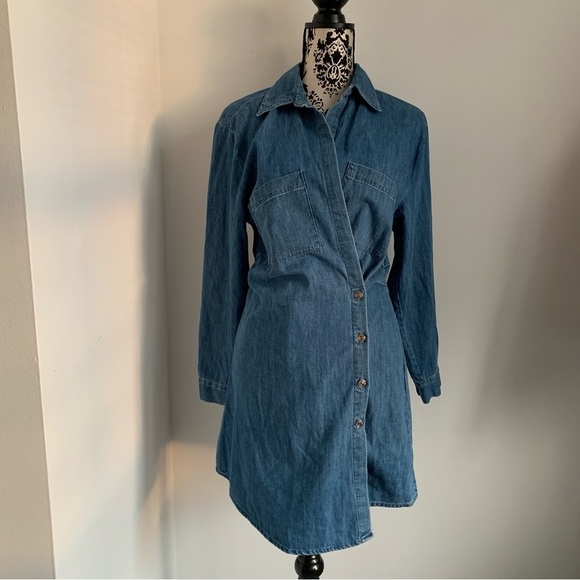 ZARA The Erin Denim Wrap Dress - Picture 6 of 14